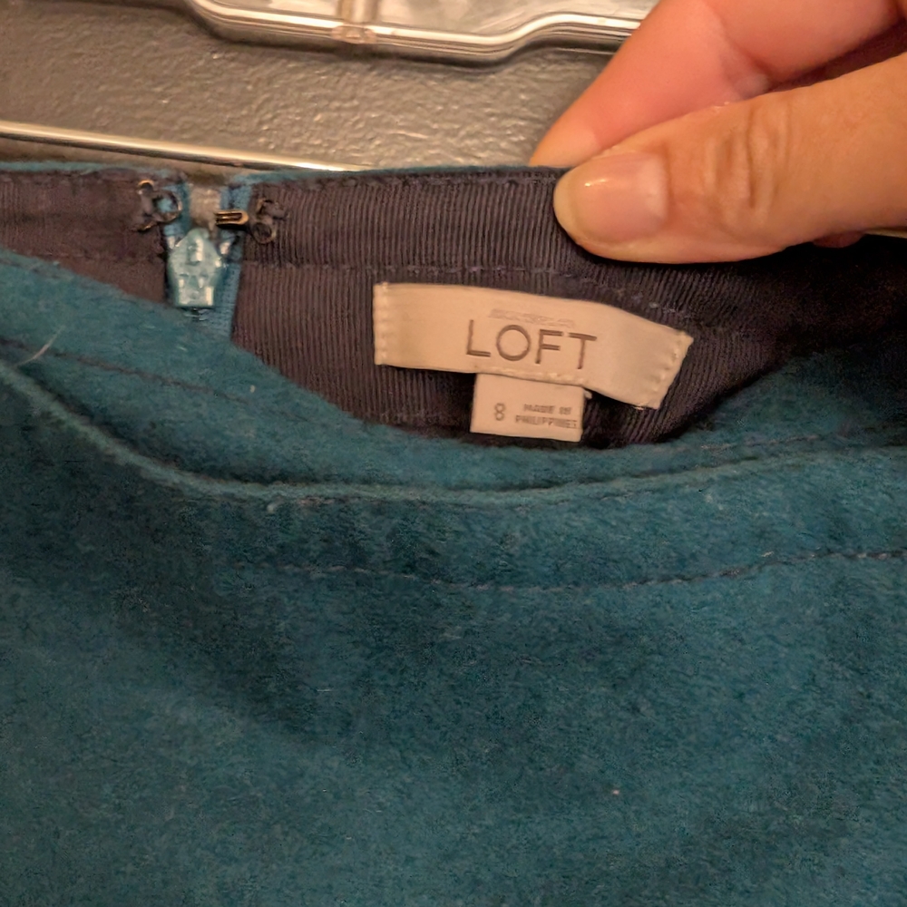 LOFT Teal Wool Skirt